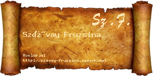 Szávay Fruzsina névjegykártya